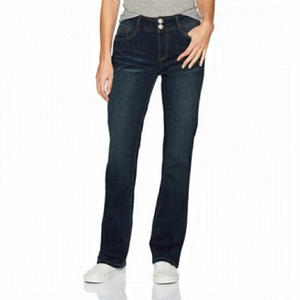 ANGLES Forever Young Dark Blue Wash Curvy Bootcut Jeans Size 6